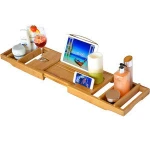 Natural bathroom caddy bamboo shower tray