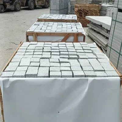 Natural Split Grey Granite Stone Cobblestone Pavers Cubestone