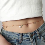 New Arrival Fashion 18K Gold Plated Adjustable Colorful Beaded Waist Chain  Body Jewelry Small Butterfly Charm Belly Chain