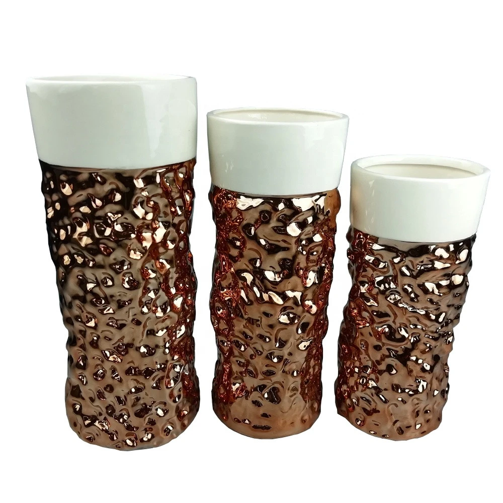 new arrival high quality handmade electroplating colors ceramic flower vase