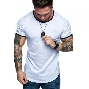 New casual fashion Mens sparkling style T-shirt spring round neck outdoor sports short sleeve
