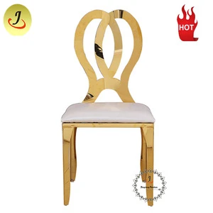 New Design Hotel furniture Modern Gold Event Used dining stainless steel chair