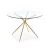 Import New Design Morden Nordic Tempered Glass Dining Table Metal Gold Chrome Leg Round Table from China