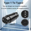 New energy j1772 type1 to type 2 American standard to European standard charging gun adapter type1 to type2 charging converter