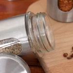 New Kitchen Spice Jar Seasoning Box Kitchen Spice Storage Bottle Jars Transparent Salt And Pepper Cumin Powder Spice Tools