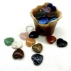 New product natural crystal heart shaped polished semi precious stones folk crafts flat crystal heart for wedding gifts