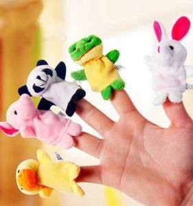 New Style Wholesale Custom Velvet Cute Cartoon Animal Finger Puppet Educational Baby Toys