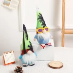 New Summer Decoration Ocean Beach Rudolph Summer Dwarf Surfing Ornaments Faceless Doll Christmas Figurine & Toys