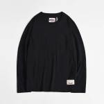 New t-shirt mens long-sleeved pure cotton basic solid color round neck bottoming shirt