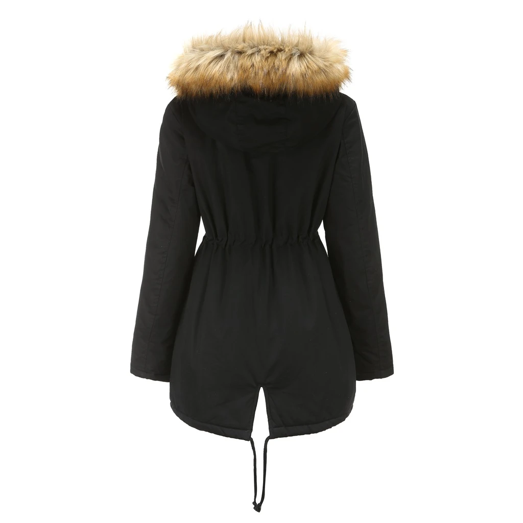 New Velvet Padded Jacket with Hooded Fur Collar Winter Warm Plus Size Womens Padded Jacket Wool Winter Coats with Hoods
