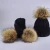 New woolen ball scarf two-piece set autumn and winter outdoor warm knit hat mother and child suit wool ball knitted hat