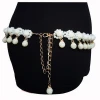 Newst fashion women chain metal belts pearl ladies chain belt