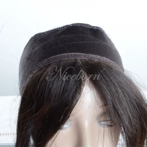 Niceborn wholesale Mongolian hair jewish wig headband lace grips hair accessories