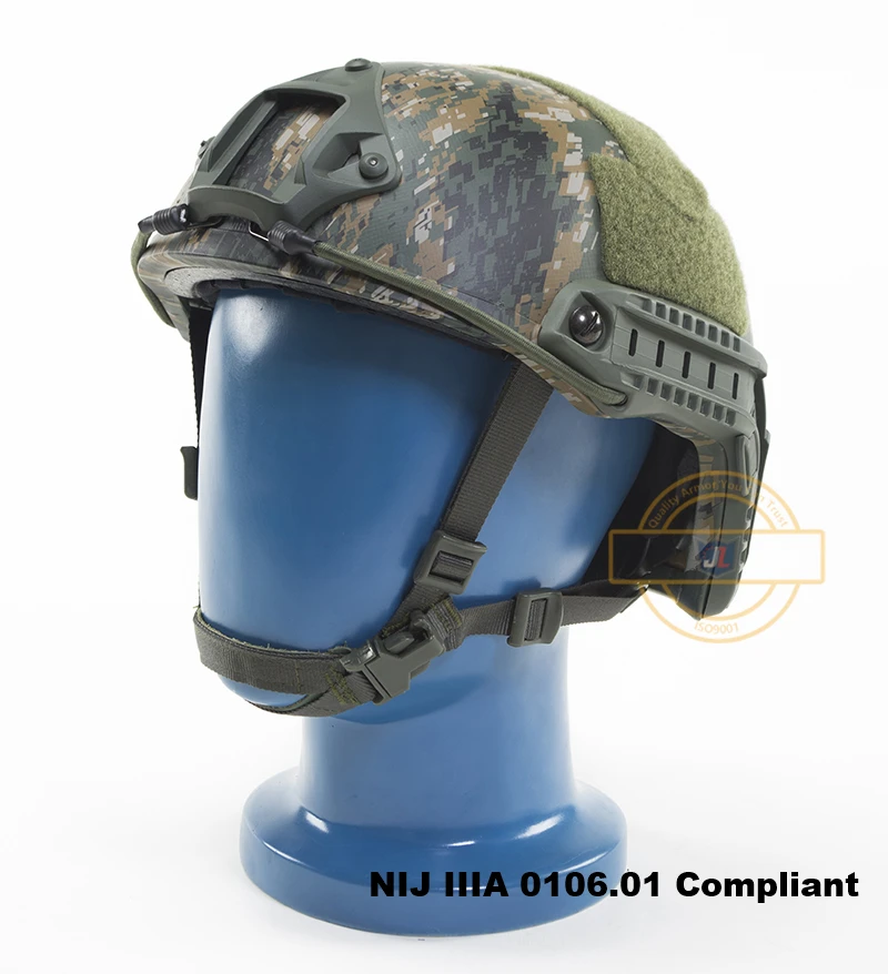 NIJ IIIA AOR2 OPS Core FAST Imported Aramid Bulletproof Helmet NIJ 3A Bullet Proof Helmet Ballistic FAST Woodland Camo Helmet