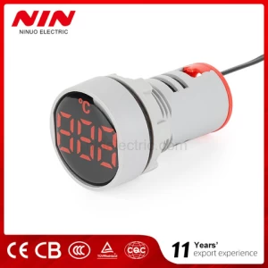 NIN 22mm round crystal membrane digital display thermometer indicator signal light temperature meter