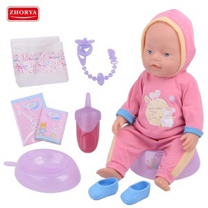 Nipple tableware set urine fashion 16 inches baby doll doctor toys play set for girls boys with window box