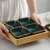 Import Nordic Dark Green Ceramic Snack Plate Bamboo Wood Fruit Plate Snacks Dried Fruit Plate Candy Nut Storage from China