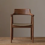 Nordic solid wood dining chair cafe Ash wood handrail chair restaurant home study chair