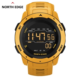 NORTH EDGE MARS Digital watches for men Explore trend Chronograph Alarm Pedometer Calorie Sports Power watch