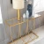 Import Northern Europe aureate iron art sitting room decorates furniture porch stage gold glass console table modern from China