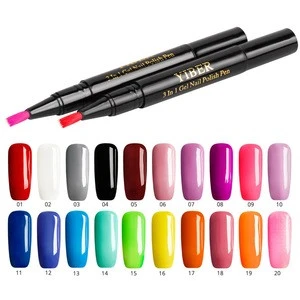 One Step Gel Nail Polish Pen, No Base Top Coat Need, 3 in 1 Soak Off UV LED Nail Varnish Nail Art Kit
