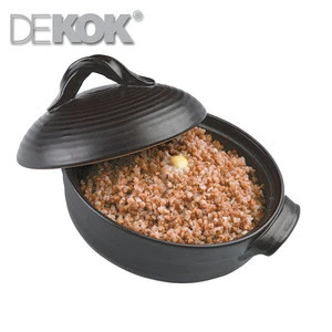 Open Fire Heat Resistant Ceramic 1850ml Round Casserole with Lid