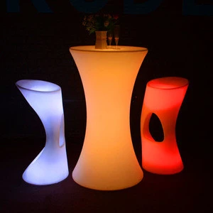 outdoor plastic luminous high light bar table furniture