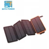 outdoor portable phone fast charge foldable 10000mah solar power bank with 3pcs solar panel