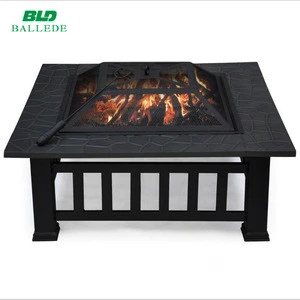 Outdoor square table fire pit design