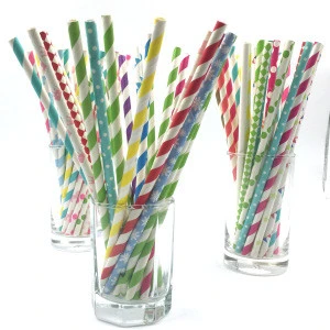 Paper Straws Biodegradable With Custom Designs For Drinking Bar
