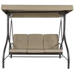 Patio Indoor 3 Person Daybed Swing with Slide Swings canopy