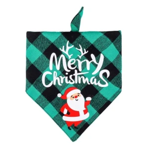 Pet Christmas Wholesale Custom Solid Color Plaid Cotton Pet Scarf Dog Scarf Luxury Summer Easter Pet Bandana for Dog Cat
