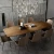 Import Polished Steel leg wood top dining table set rustic dining table from China