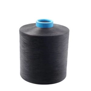 100% polyester PBT yarn 50D/24F white dope dyed black colors for knitting core spun yarn