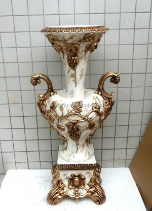 Polyresin European design art collectible resin flower vase