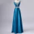 Import Popular Design Dark Green Natural Waistline Beading Satin Green Prom Dress from China