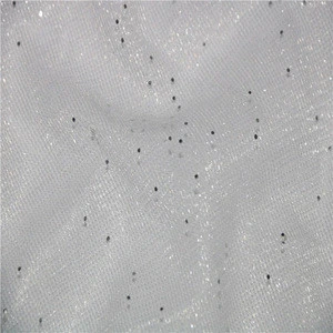 Popular wholesale items 100% 20D polyester plain Bling bling New Silver Sequin Fabric White and Silver Color Large Sequin
