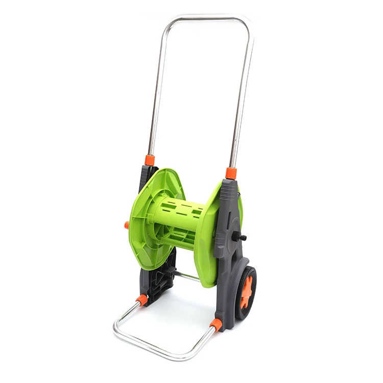 Portable Expandable 45M Storage Handle Garden Water Hose Reel Cart With Two Wheel
