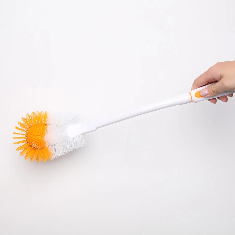 PP nylon toilet brush with long handle and round head