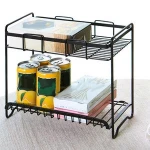 Practical Iron Spray Paint Kitchen Spice Rack Condiment Kitchen Storage Rack