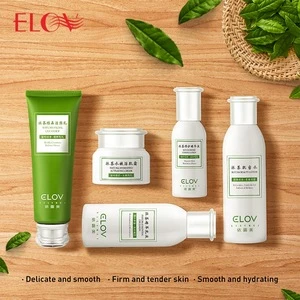 Private Label Professional Organic 5PCS Matcha Repair Essence Sets OEM Wholesale Travel Anti Aging Whitening Skin Care Set