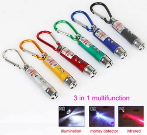 Promotion gift 3 in 1 multifunction Mini LED FlashLight Torch Flashlight laser pen Emergency Keychain Flash Light custom logo