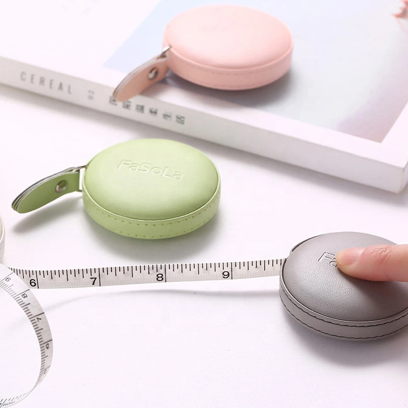 Promotion Mini Colorful PU Leather Tape Measure With Logo 1.5m Retractable Ruler Tape Portable Measuring Tape