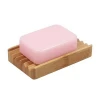 Promotional eco-friendly  exquisite natural  rectangle bamboo soap dish for bathroom and sink