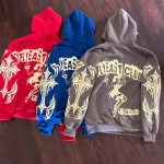 Puff Hoodie Men High Quality 100% Cotton French Terry Cropped Hoodie  Puff Printing Hoodie