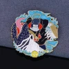 QIYI western style customized metal logo enamel badge lapel designer glitter horse brooch pin