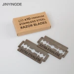 Ready to ship Custom Logo Private Label Plastic Stainless Steel Safety Razor Blades Single Edge