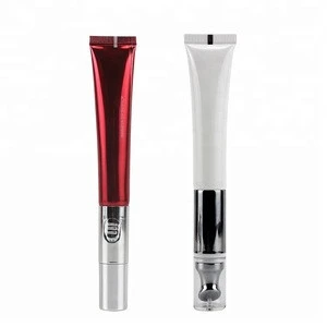 Refillable Cosmetic Squeezable Empty Electric Massage Metal Applicator Advanced Night Repair Eye Cream Tube With Orifice