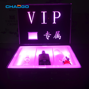 remote control battery powered rgb color changing led liquor acrylic bottle holder