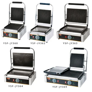 Restaurant Equipment Stainless Steel Commercial Snack Machine Full Flat Double Electric Contact Grill